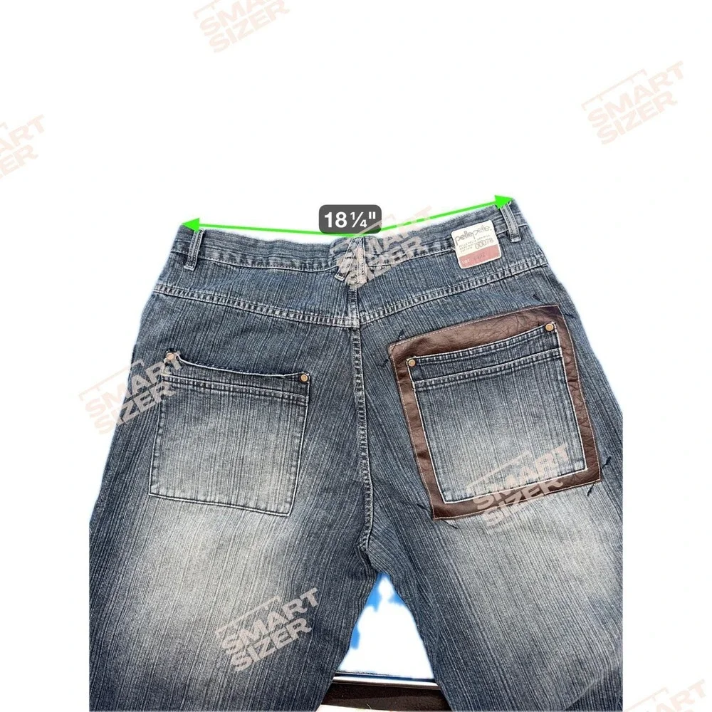 Y2K VTG Pelle Pelle Mens Jeans Dark Wash Leather Pocket Relaxed Fit Size‎ 40x34